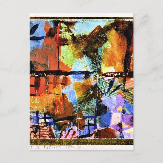 Carte Postale Klee - Maisons et Palmiers (Devant)