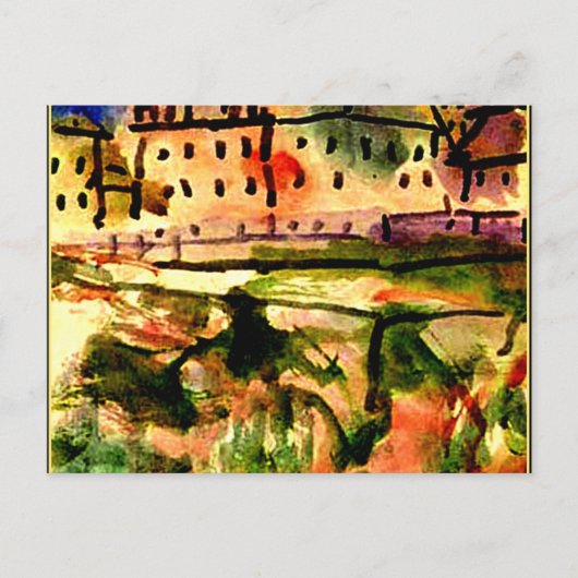 Carte Postale Klee - Maisons près du terrain de gravier (Devant)