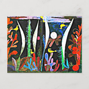 Carte Postale Klee - Paysage aux oiseaux jaunes