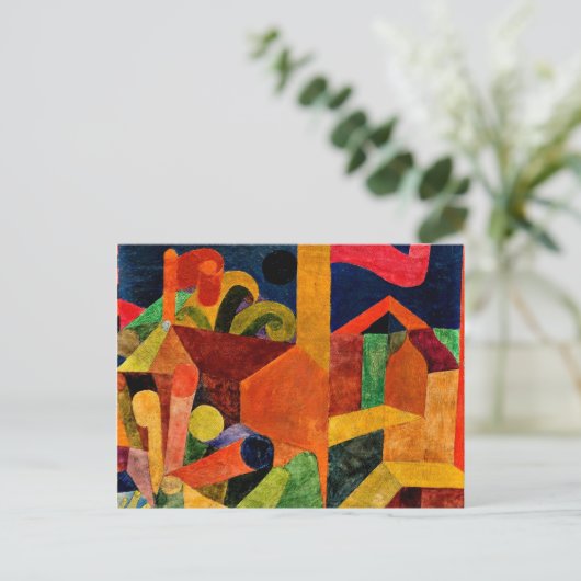 Carte Postale Klee - Paysage avec drapeaux (Debout devant)