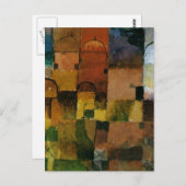 Carte Postale Klee - Peinture de Domes rouges et blancs (Devant / Derrière)