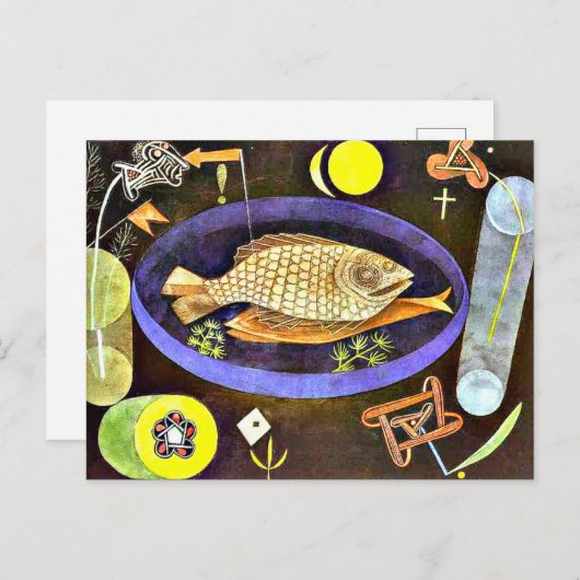 Carte Postale Klee - Poisson Arrondi (Devant / Derrière)