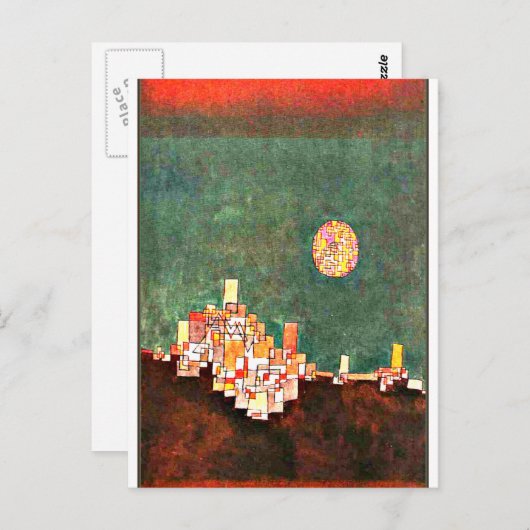 Carte Postale Klee - Site choisi, oeuvre d'art abstrait (Devant / Derrière)