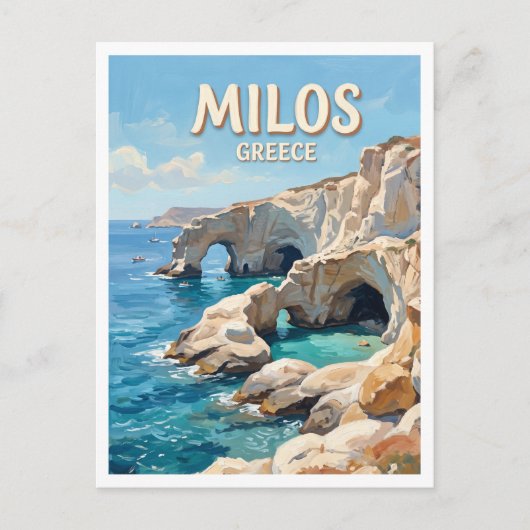 Carte Postale Kleftiko Milos Grèce (Devant)