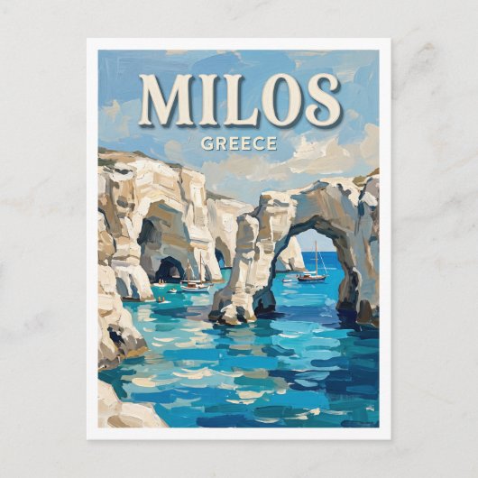 Carte Postale Kleftiko Milos Grèce (Devant)