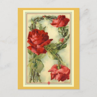 Carte Postale Klein Red Roses Alphabet Vintage