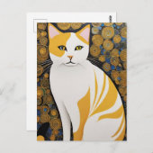 Carte postale Klimt Cat (Devant / Derrière)
