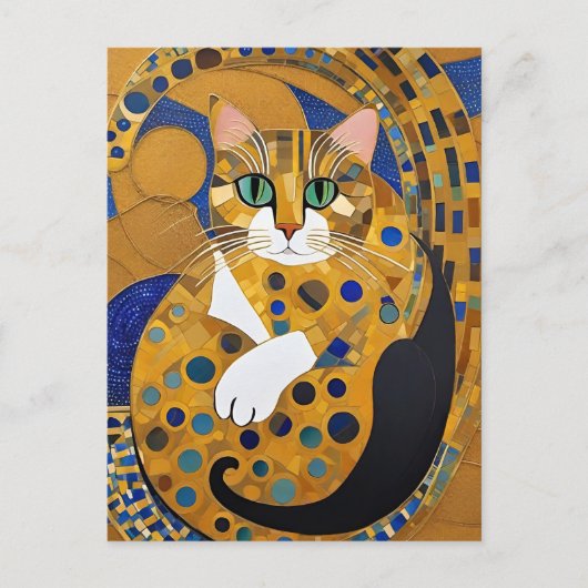 Carte postale Klimt Cat (Devant)