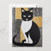 Carte postale Klimt Cat (Devant / Derrière)