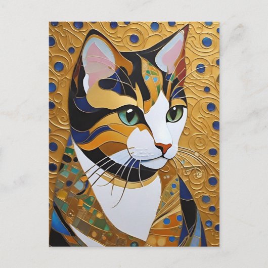 Carte postale Klimt Cat (Devant)