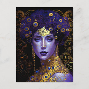Carte postale Klimt inspirée de la reine déesse