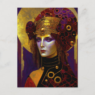 Carte postale Klimt inspirée de la reine déesse