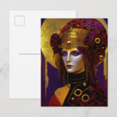 Carte postale Klimt inspirée de la reine déesse (Devant / Derrière)