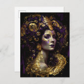 Carte postale Klimt inspirée de la reine déesse (Devant / Derrière)