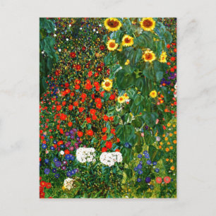 Carte Postale Klimt - Jardin agricole avec tournesols