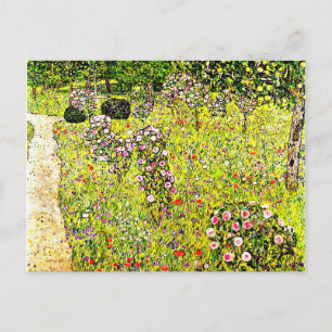 Carte Postale Klimt - Jardin aux fruits avec Rose, art Gustav Kl
