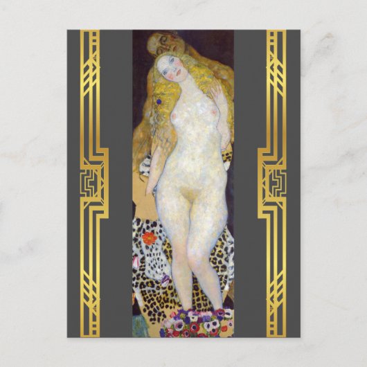 Carte Postale Klimt restauré Adam et Eve peinture biblique (Devant)