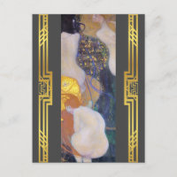 Klimt restauré Poisson d'or Art Nouveau Peinture