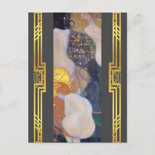 Carte Postale Klimt restauré Poisson d'or Art Nouveau Peinture (Devant)