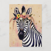 Carte Postale Klimt Zebra | Orné De Fleurs (Devant)