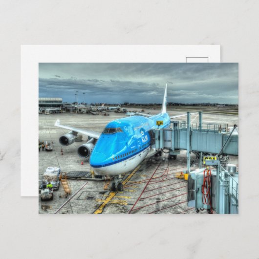 CARTE POSTALE KLM 747 (Devant / Derrière)