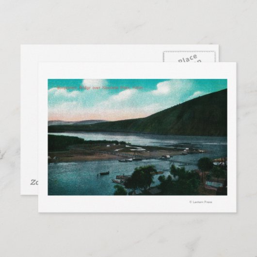 Carte Postale Klondyke River, Alaska Suspension Bridge (Devant / Derrière)