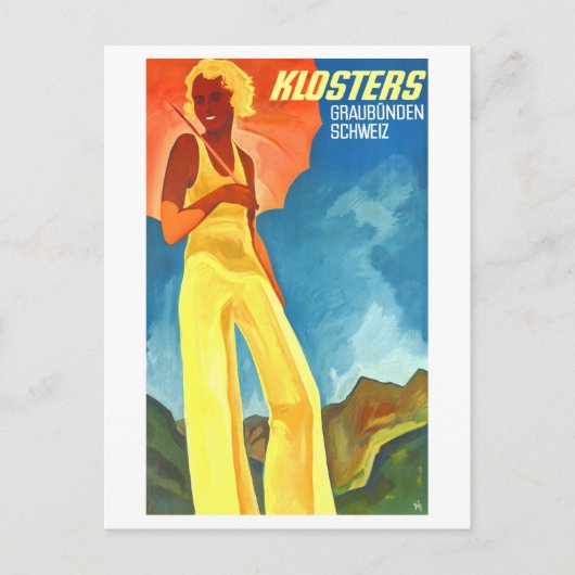 Carte Postale Klosters Graubunden Suisse Vintage (Devant)
