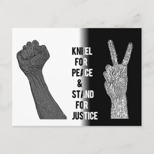 Carte Postale Kneel for Peace and Stand for Justice
