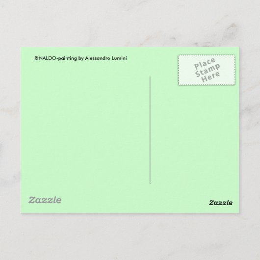 CARTE POSTALE KNIGHT LANCELOT, CHEVAL EN FORÊT VERTE (Dos)