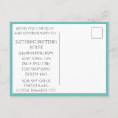 Carte postale KNIT CÂBLE turquoise + Texte (Dos)