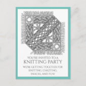 Carte postale KNIT CÂBLE turquoise + Texte (Devant)