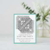 Carte postale KNIT CÂBLE turquoise + Texte (Debout devant)