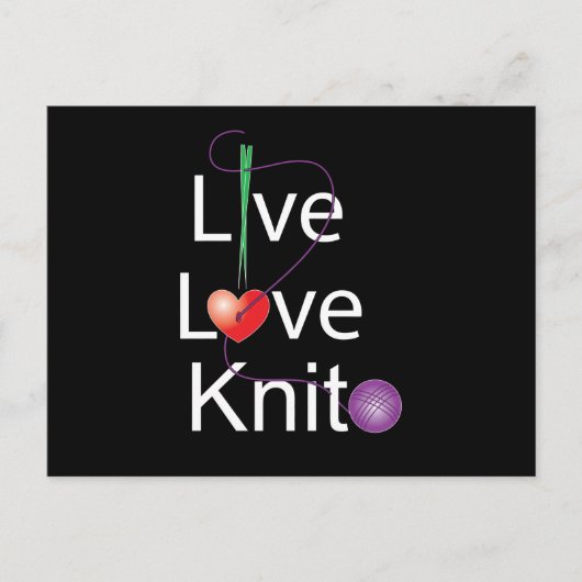 Carte Postale Knit d'amour en direct (Devant)