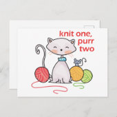 Carte Postale Knit Un Purple Deux (Devant / Derrière)