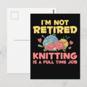 Carte Postale Knitter Crochet de retraite Louveur de fils retrai (Devant / Derrière)