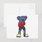 Carte Postale Koala à la boxe avec gants de boxe (Devant / Derrière)