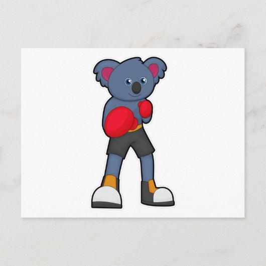 Carte Postale Koala à la boxe avec gants de boxe (Devant)