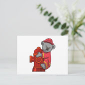 Carte Postale Koala as Firefighter with Fire hydrant (Debout devant)
