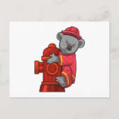 Carte Postale Koala as Firefighter with Fire hydrant (Devant)