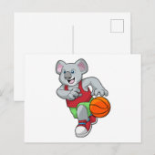 Carte Postale Koala au basket-ball (Devant / Derrière)