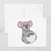 Carte Postale Koala avec une tasse de café (Devant / Derrière)