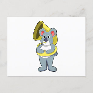 Carte Postale Koala bear at Music with Saxophone.PNG