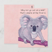 Carte Postale Koala Bear~Dehors sur un membre (Devant / Derrière)