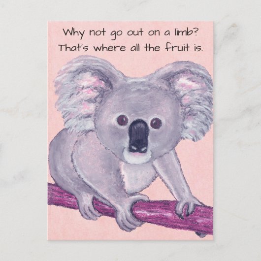 Carte Postale Koala Bear~Dehors sur un membre (Devant)