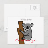 Carte Postale Koala Bear Escalade Tree Thunder_Cove (Devant / Derrière)