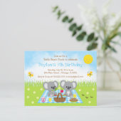 Carte Postale Koala Bear's Picnic Blue En vichy Anniversaire (Debout devant)