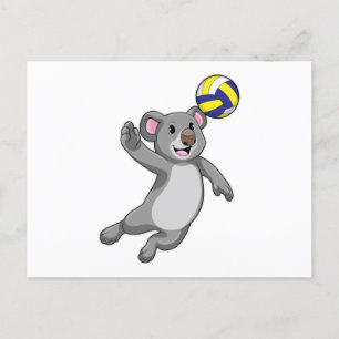Carte Postale Koala comme joueur de volleyball avec volleyball