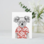 Carte Postale Koala d'été (rouge) (Debout devant)