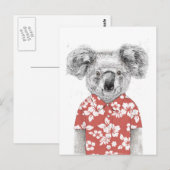 Carte Postale Koala d'été (rouge) (Devant / Derrière)