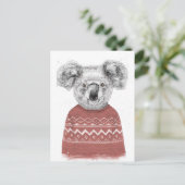 Carte Postale Koala d'hiver (rouge) (Debout devant)